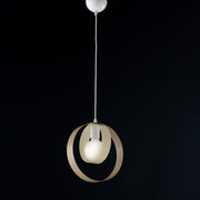 Suspension en fer Ivoire Tortora une lumière 25x h27 cm