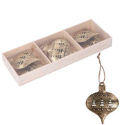 Lot de 6 décorations en métal doré cm22x8h2,5