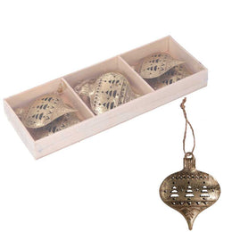 Lot de 6 décorations en métal doré cm22x8h2,5