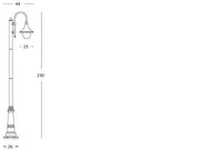 Lampe d'extérieur en aluminium moulé avec diffuseur transparent - Hauteur max 150mm - Puissance maximale 60W rouille