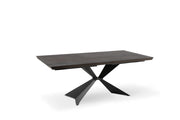 Table extensible avec plateau en placage de chêne traité thermiquement 200/300x100x76h cm