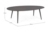 Table basse d'extérieur en aluminium Anthracite RIDLEY 120x75x h36 cm