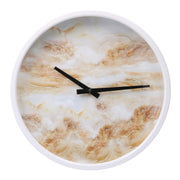 Horloge ronde en métal blanc cmø30x6