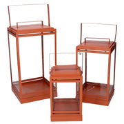 Lanterne métal orange 1-3 cm18x18h36,3-42,5