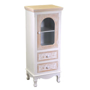 Vitrine Andorre armoire en bois 1 porte vitrée + 2 tiroirs cm40x30h100