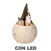 Père Noël en métal à l'intérieur de la boule d'or cm ø11h17