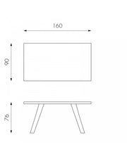 Table fixe 160 x 76 H cm - Pont