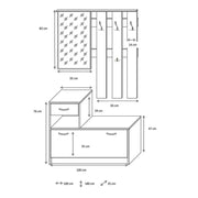 Armoire d'entrée vintage blanche 100x25xh.180 cm