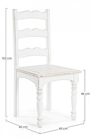 Chaise en bois de style rustique blanc minable