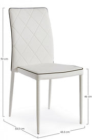 Chaise Achille avec structure en acier blanc