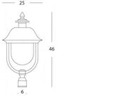 Lampadaire extérieur en aluminium moulé avec couvercle supérieur en cuivre gris