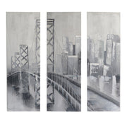 Peinture peinte set 3 pièces pont cm40x120x3