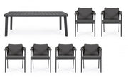 Ensemble table + 6 chaises Cordova anthracite