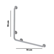 Rampe d'angle de sécurité 78 x 78 cm pour personnes handicapées, couleur blanche