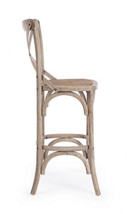 Tabouret de bar gris en bois de style naturel