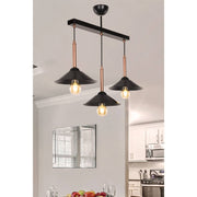 Suspension Mandarin MDL4221 avec abat-jour en métal noir