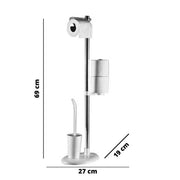 Aluminium blanc-Herder Ground Colder avec porte-plastique 27 x 19 x 69 cm