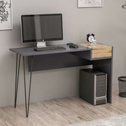 Bureau Candy noyer anthracite prises usb 121x45