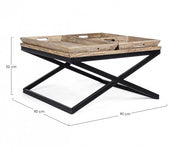 Table basse Tray avec plateau 90x90 cm