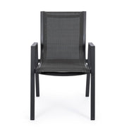 Chaise Pelagius anthracite avec accoudoirs