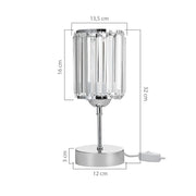 Alis lampe de table chromée et abat-jour effet cristal MNG7079