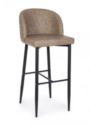 4x Tabouret de bar taupe en simili cuir style design