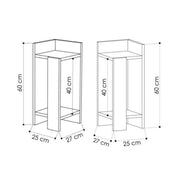 Ensemble de 2 tables de chevet Elos couleur light mocha 25x25x60 cm