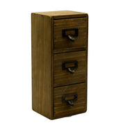 Boîte de rangement rectangulaire en bois 3 tiroirs cm11,5x10h27