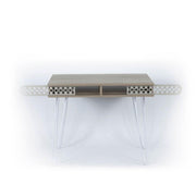 Bureau Ilia avec pieds en métal blanc et plateau en chêne 96x51x75 HMT190642