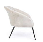 Fauteuil métal velours blanc Aiko Velvet 80 x 76 x 75 cm