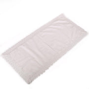 Nappe chemin de table en tissu blanc avec dentelle rectangulaire cm45x100