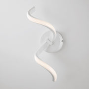 Applique en métal blanc et aluminium avec LED intégrée 13x h32 cm