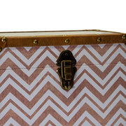 Malle carrée en cuir écologique marron 1-3 cm50x50h40