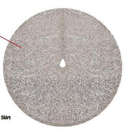 Couverture de base d'arbre en tissu avec paillettes champagne cm ø90