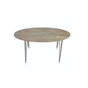 Table basse ovale Terek p472, coloris gris pin, pieds noirs
