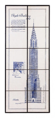 Tableau Chrysler building en bois et carreaux de céramique 43x104x400h cm