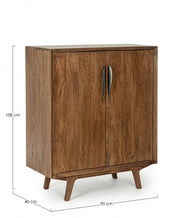 Meuble bar avec 2 portes en bois de style vintage 90x40x108 cm