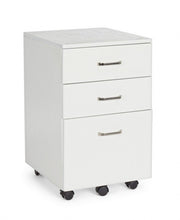 Commode de bureau en MDF avec trois tiroirs Frêne Blanc NADIR 40x44x h65 cm