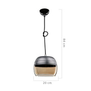 Suspension Punto ASZ0857 diffuseur en verre inversé noir