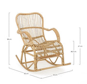 Fauteuil à bascule CASIMIRA en rotin naturel 66x82x h88 cm