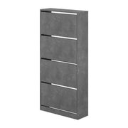 Armoire à chaussures rétro gris avec 4 portes L73 x P26 x 154.5H cm