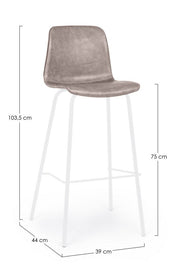 Tabouret de bar en éco-cuir beige Kyra 39 x 44 x 103,5 cm