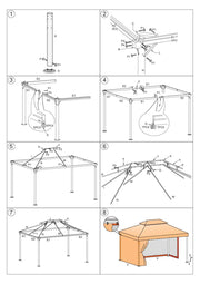 Gazebo de luxe 3x4m avec moustiquaire et toile 400g-m2