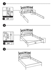Lit double noeuds blancs 160x195x115h cm
