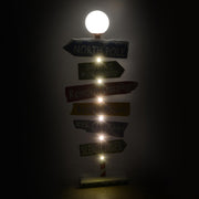 Plaque en métal avec indications led multicolores cm46x16,5h106,5