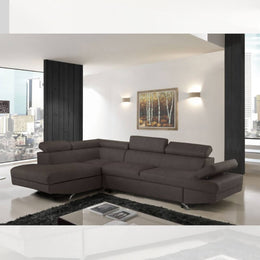 Canapé d'angle gauche Julie avec lit gigogne gris éléphant 297x206x79