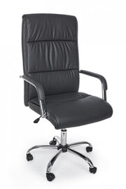 Fauteuil de bureau avec accoudoirs Queensland en éco-cuir gris foncé
