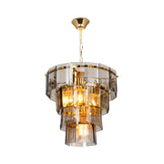 Plafonnier à 4 lumières Falez MDL3829 verre fumé et or