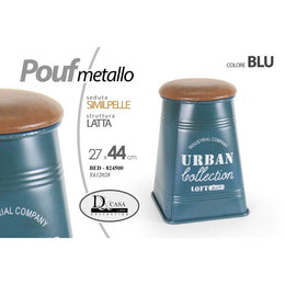 Pouf in Industrial Tin moderne moderne Blue Furniture 27 x 44 h cm cm