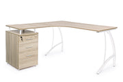 Bureau d'angle avec commode en bois Kavita